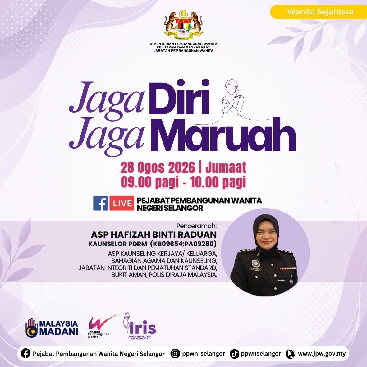 Wanita Sejahtera: Jaga Diri, Jaga Maruah
