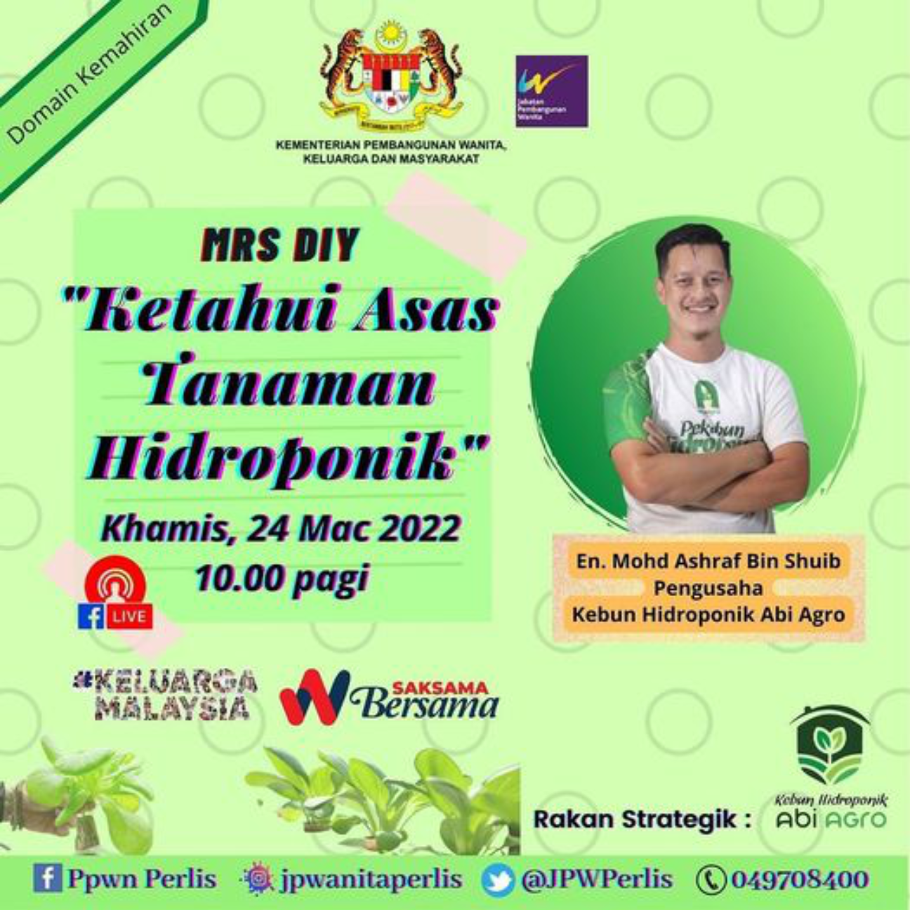 Domain Kemahiran: Ketahui Asas Tanaman Hidroponik
