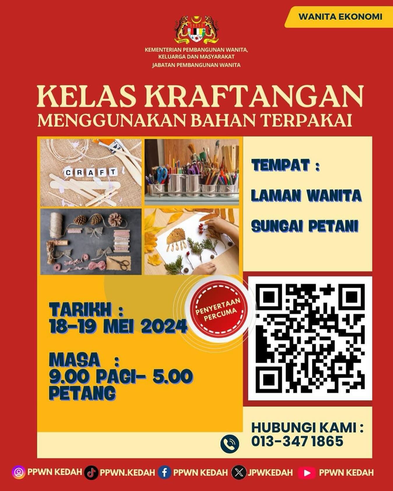 Wanita dan Ekonomi: Kelas Kraftangan Menggunakan Bahan Terpakai