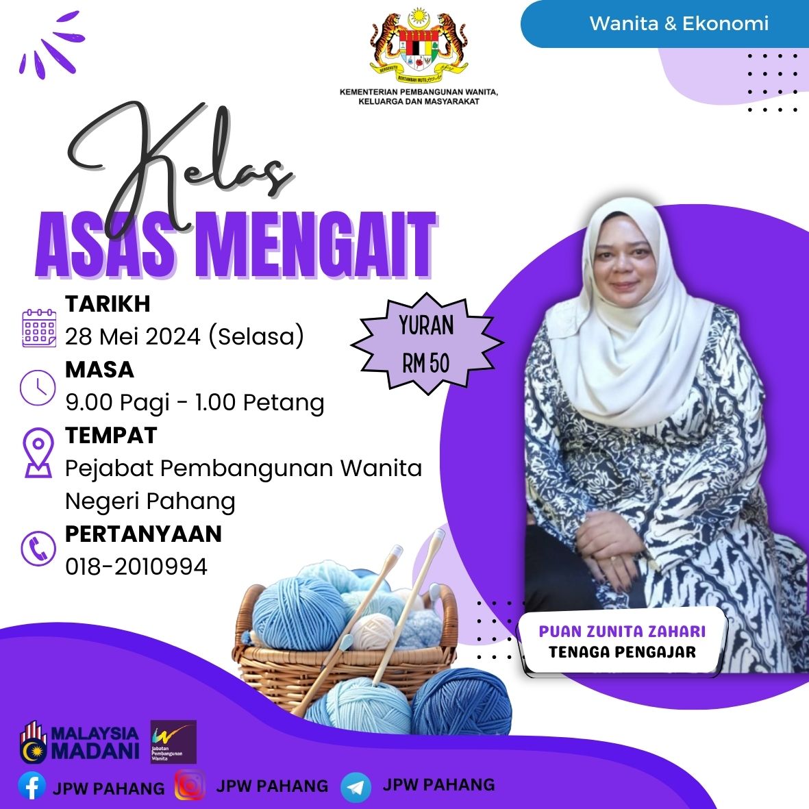 Wanita dan Ekonomi: Kelas Asas Mengait