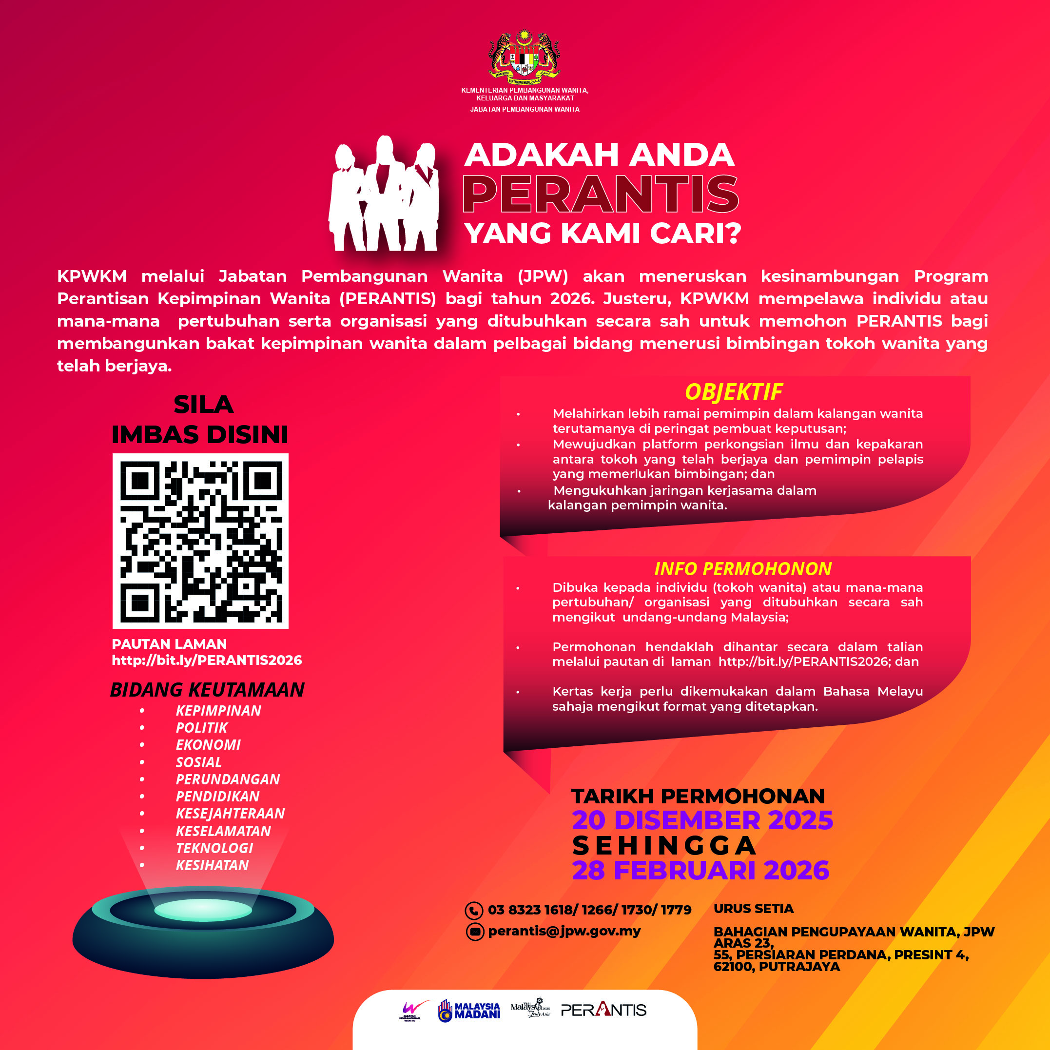 Pelawaan Permohonan PERANTIS Dilanjutkan Sehingga 28 FebruariI 2026.